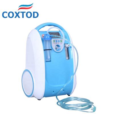 China Metal Led Display 1-5L Portable Oxygen Concentrator Mini Oxygen Generator Home Use for sale