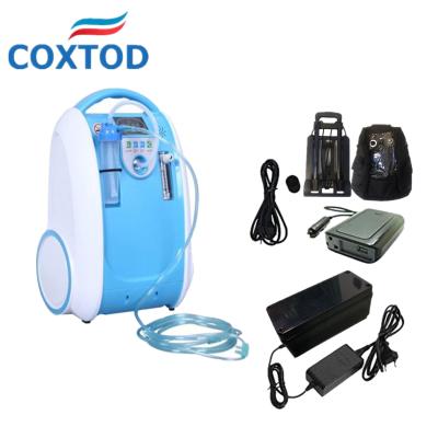 China Factory Price 5L Small Portable Oxygen Concentrator With Battery Car Inverter For Sale For Home Car Battery Use 245(L)*181(W)*365(H)mm for sale