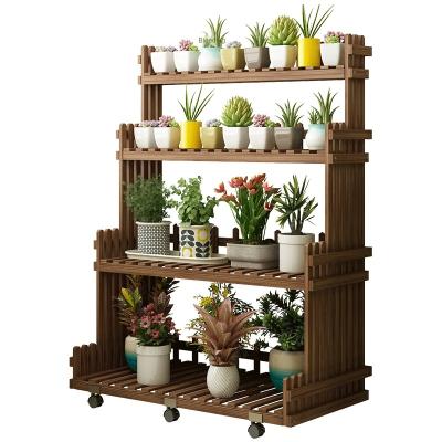 China Living Room Ladder Decorative Single Flower Stand (The Other) Adjustable High Quality Indoor Multi-Storey Balcony External Shelf Solid Wood for sale