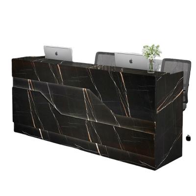 China Adjustable Modern Boutique Office Retail Furniture Wooden Counter Reception (Other) for sale