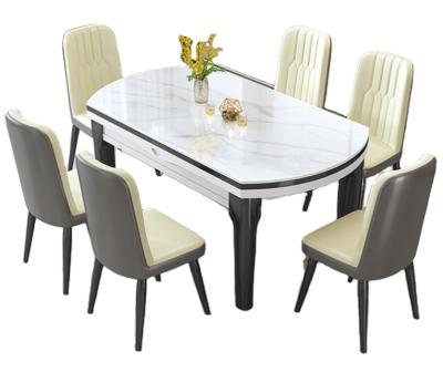 China High quality luxury dining table extendable foldable glass top simple and easy to set up for sale