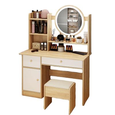 China Foldable factories sell cheap furniture dresser drawers hair dresser chair and modern mirror set wood wholesale bedroom furniture for sale