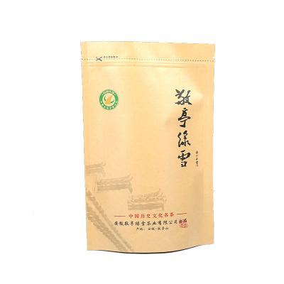 China Custom Logo Printed Biodegradable Zipper Food Packaging Pouch Biodegradable Kraft Paper Bag For Coffee Tea Nut Food for sale