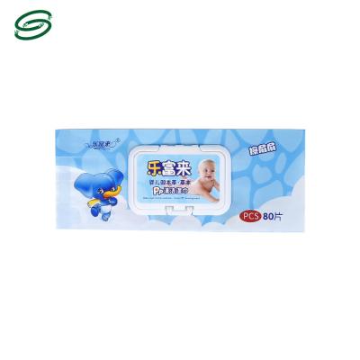 China Custom Logo Baby Wet Tissue Plastic Packaging Newborn Skin Care Wrapping Wipes for sale