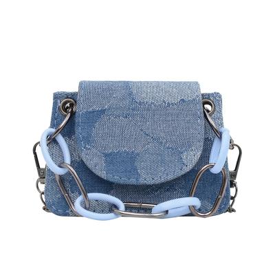 China Fancy Denim Cute Baby Tote Designer Kids Purse Mini Handbags Motion Sensing Messenger Small Tote Bags For Women Girls for sale