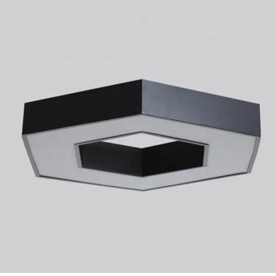 China Customized Customized Decorative Office Villa Commerical Used Linear Hexagon Hollow Led Pendant Light Surface Mounted Suspension Recessed for sale