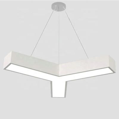 China Customized Customized Y Shape Pendant Light Recessed Suspension Customized Surface Mounted Linear LED Office Villa Light Commerical Used for sale