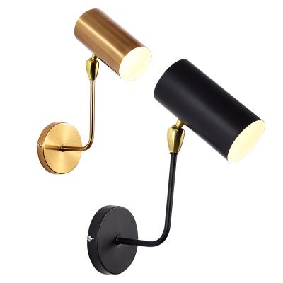 China Elegant and simple design Nordic style postmodern American all-bronze luxury or black adjustable wall light for home for hotel for sale