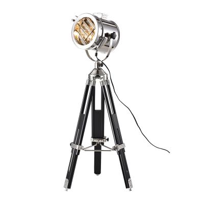 China Durable and easy to install industrial american indoor modern wood chrome or copper tripod shape stainless steel vintage table light for sale