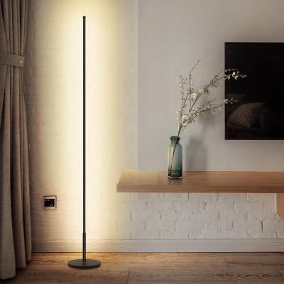 China For indoor use modern minimalist led interior vertical light floor strip graphite standing floor light aluminum lighting floor lamp for sale