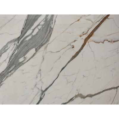 China 2021 Natural Expensive Italy Marble Parquet Stone Polished Calacatta White Marble For House for sale