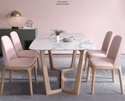 Cina tavolo da pranzo del Marble White di 180cm e sedie di lusso 4 Seater 6 pezzi del minimalista in vendita