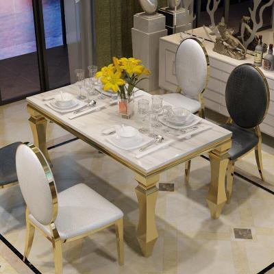 China Mesa de comedor del jardín y mármol de lujo caseros de las sillas los 240cm el 120cm el 140cm 6 Seater en venta