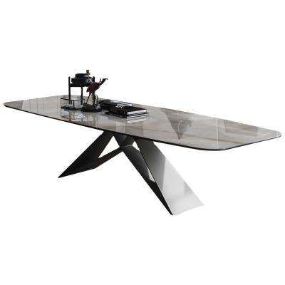 Cina tavolo da pranzo di 150cm e sedie di lusso Gray Marble Dining Table Set per 2 4 5 6 in vendita