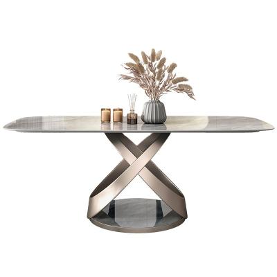 China Sistema blanco del comedor de Grey Marble Stone Dining Table y de la PC 6 de las sillas 4 en venta