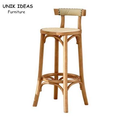 Cina Supporto della parte posteriore di Ash Wood Stool Rattan With degli sgabelli da bar del caffè della quercia della cucina in vendita