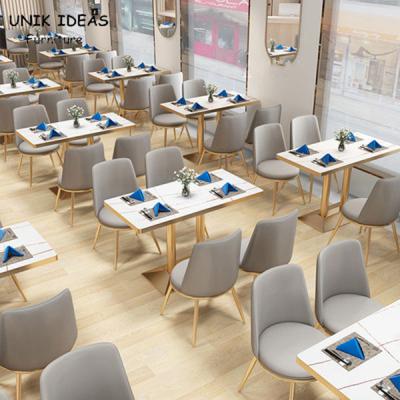 China Eisen-Restaurant-Speisetisch und Stühle 120cm 4 Personen-Sitze elegant zu verkaufen