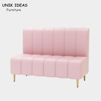 China Cafe Banquette Commercial Booth Seating For Home Bar Pink Leather 120x65x85cm for sale