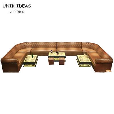 China 3m wijd 12 Seater Zitkamer Sofa With Chaise Strip van de Douane de U-vormige Club Te koop