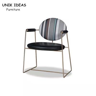 China Stainless Steel Metal Frame Dining Chairs With Arms Minimalist 66x57x83cm for sale