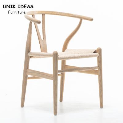 China Madera sólida nórdica de la jerarquía del roble que cena la cuerda de Hans Wegner Wishbone Dining Chair de la silla en venta