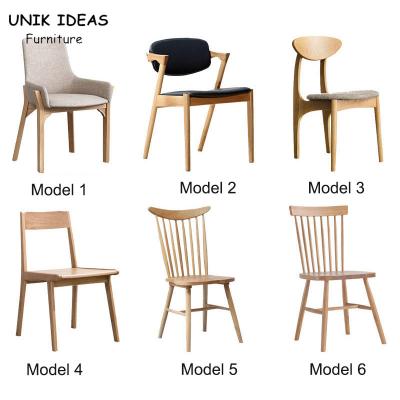 China White Black Grey Scandinavian Dining Chairs Wood Oak Windsor Restaurant for sale