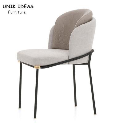 China Upholstered Metal Frame Dining Chairs Iron Legs Italian Design 530x590x830mm for sale