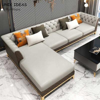 China 100 door 100 10 X 7 Tufted Woonkamer Sectioneel Sofa Couch Leather European Te koop