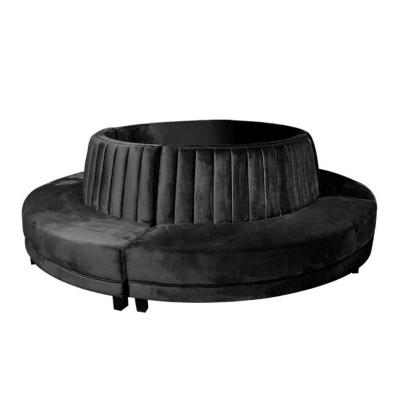 China Van de de Clubzitkamer van de hotelhal de Stof van Sofa Black Curved Circular Velvet Te koop