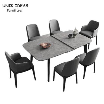 China 6 7 8 Seater Marmeren Eettafel en Stoelen 130cm 140cm Minimalistische Eettafelreeks Te koop