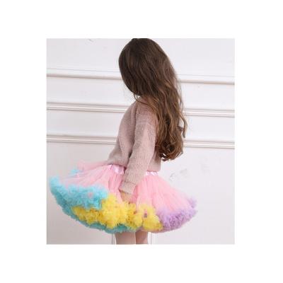 China Polyester 2021 Colorful Premium High End Polyester Tutu Skirt Dress Bridesmaid Petticoats Skirt for sale