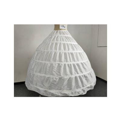 China 111cm Polyester Petticoat Six Rings White Bride Mermaid Under Skirt Petticoat for sale