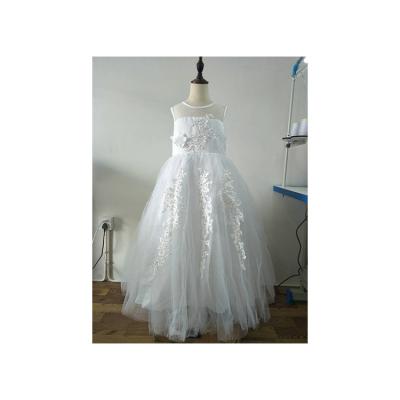 China 2021 Elegant Polyester Premium First Holy Communion Dresses Sleeveless High End White And Graceful for sale