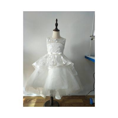 China Elegant and graceful sleeveless white first communion party wedding dress for baby for sale