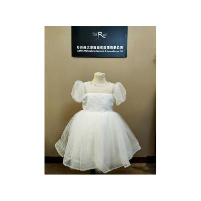 China Newest Design Baby Short Unique Hot Sale Birthday White Sleeve Dress Designs For Bridesmaids for sale