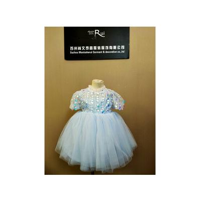 China Short Sleeve As Beautiful Ace Sky Blue Christening Party Wear Bridesmaid Dresses Tuta for sale