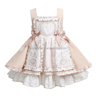 China Vintage Short Sleeve Girls Floral Dresses Spani Lotia Spanish Dress Kids Boutique Clothes Toddler Birthday Party Ball Gowns for sale