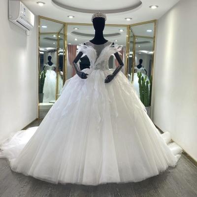 China New Style Sleeveless Wedding Dresses With Train With Heavy Hand Beading Works For Little Queen Flower Girl Dress And Bridesmaids Dresses for sale