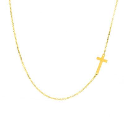 China Simple Pendant Gold Plated Statement Choker Necklace With Elegant Cross Stainless Steel Necklace Bracelet Charm for sale