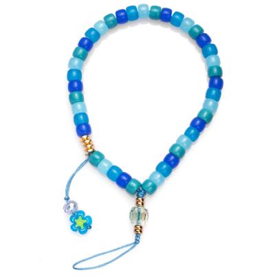 China High Quality BOHEMIA Colorful Glass Beads Phone Chain Phone Lanyard Wrist Strap Keychain Anti-lost for Women Girls for sale