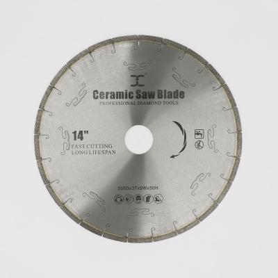 China High Performance Cutting Fast Cutting With Low Noise Diameter 350*3*9*50mm Diamond Saw Blade For 14 Inch Micro Crystal Composite Stone Ceramic Tile for sale