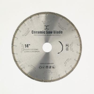 China High Performance Cutting Low Noise Diameter 350*3*9*50mm Diamond Saw Blade For 14 Inch Micro Crystal Composite Stone Ceramic Tile for sale