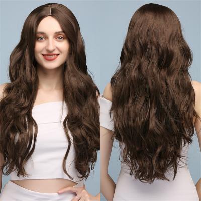 China Cheap High Quality Machine Made Body Wave Synthetic Wigs Made Of Synthetic Fiber Heat Resistant Wigs For Black Women for sale