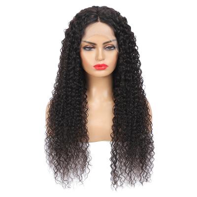 China KEMY Natural Black Remy Brazilian Human Hair Wigs Body Wave 14-28 Inch Part Medium Curly Long Lace Wig For Black Women Daily for sale