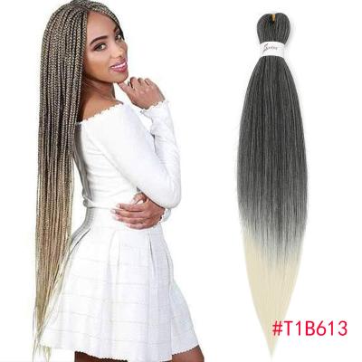 China Straight Blonde 613 Pre Stretched Synthetic Braiding Hair EZ Braid 24 Inch Yaki Straight Hair Extension For Box Braids Senegalese Twist for sale