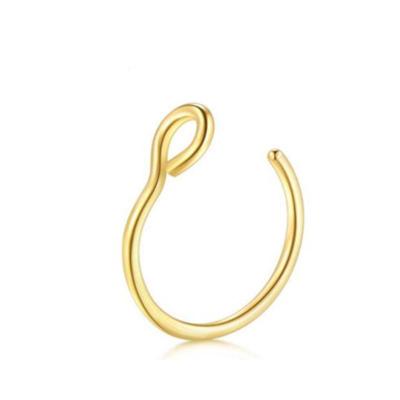 China Curved Nose Ring Hoop Jewelry 8mm Stainless Steel Clip Ring Anti Allergy For Nose Ring Set Faux Lip Septum for sale