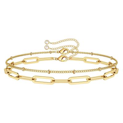 China FASHIONABLE Gold Plated Cute Oval Layered Bracelet Bead Bar Turtle Gold Adjustable Layered Chain Bracelets For Women Jewelry Gold Tasty Bangles for sale