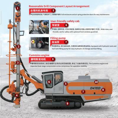 China Full Hydraulic Crawler Chassis Integrated DTH Surface Drill Rig Machines for Ore Mining for sale