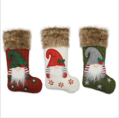 China Luxury Fabric Christmas Jars Christmas Wholesale Large Decorations Gift Bags Stocking Socks for sale