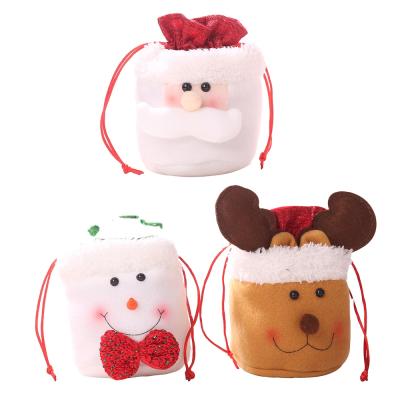 China Wholesale Fabric Promotion Christmas Gift Bags Present Storage Candy Drawstring Bags Canvas Bags for sale